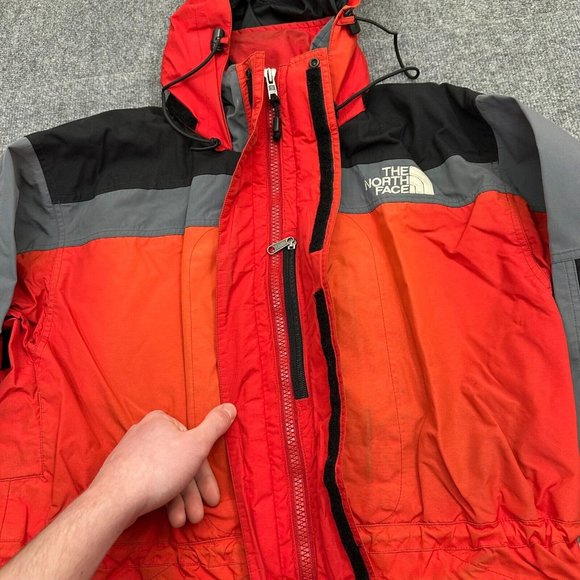 Vtg 90s The North Face Gore-Tex Mountain Guide Jacket Mens Medium Red Black Gray - Picture 7 of 14